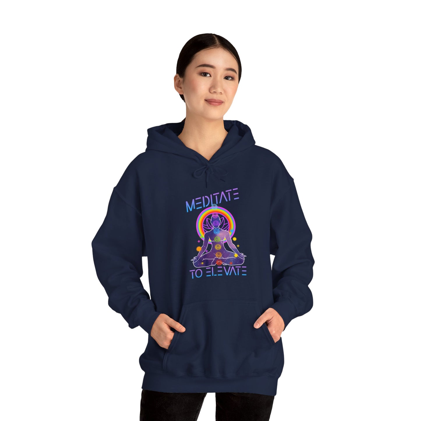 Meditate to Elevate Unisex Heavy Blend™ Hooded Sweatshirt