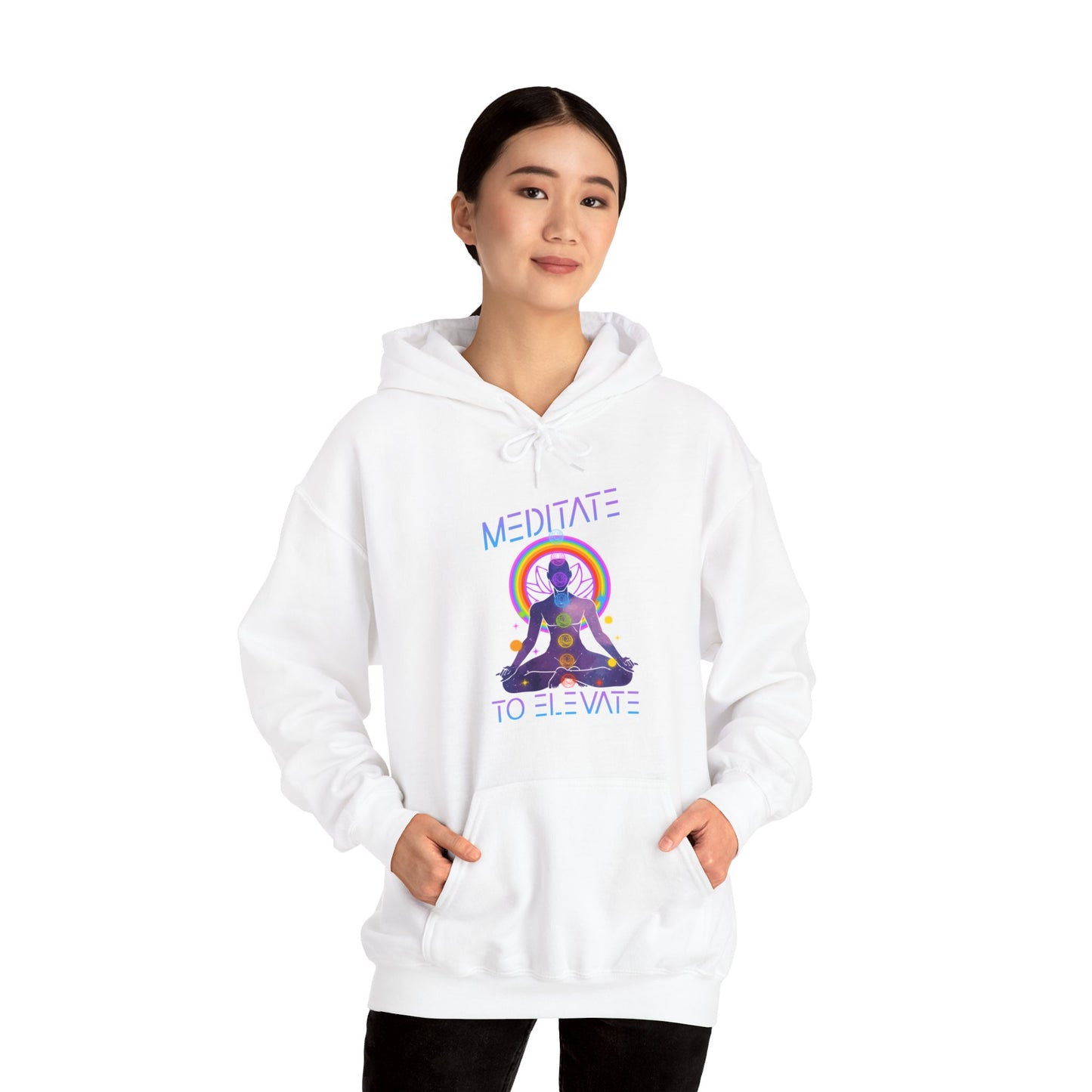 Meditate to Elevate Unisex Heavy Blend™ Hooded Sweatshirt