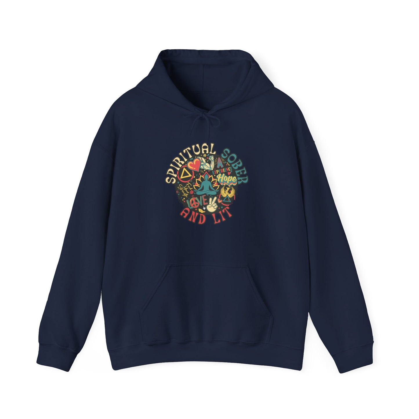 Spiritual Sober and Lit Unisex Heavy Blend™ Hooded Sweatshirt