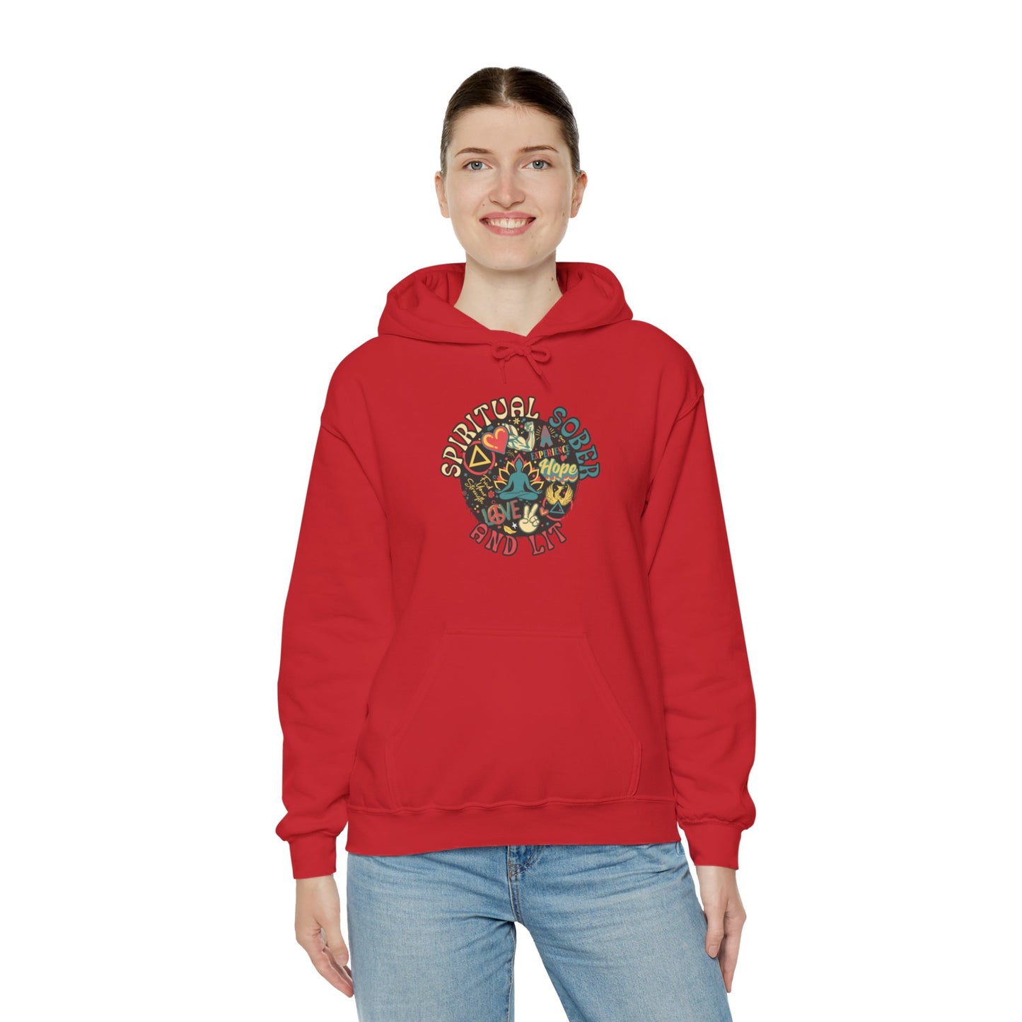 Spiritual Sober and Lit Unisex Heavy Blend™ Hooded Sweatshirt
