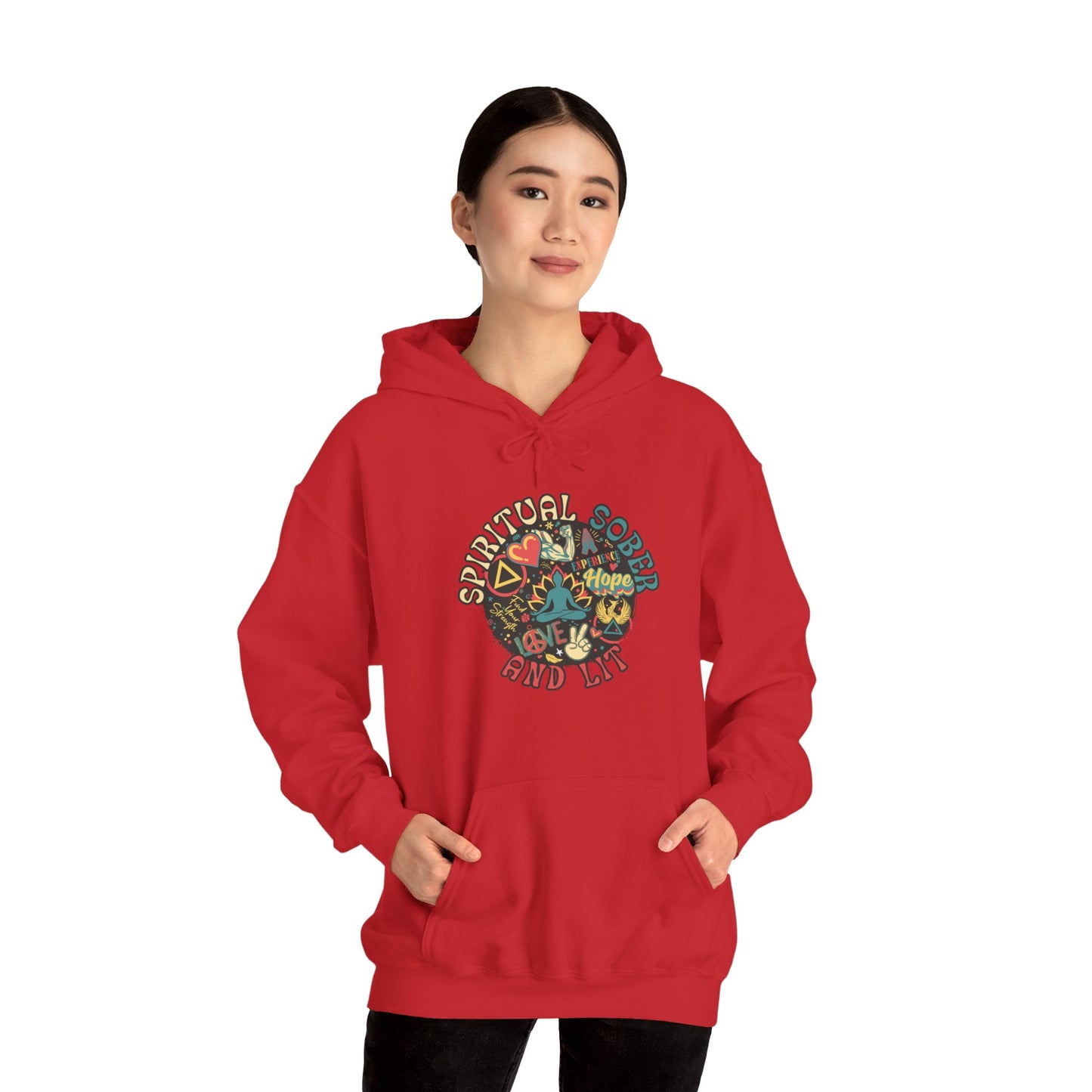 Spiritual Sober and Lit Unisex Heavy Blend™ Hooded Sweatshirt