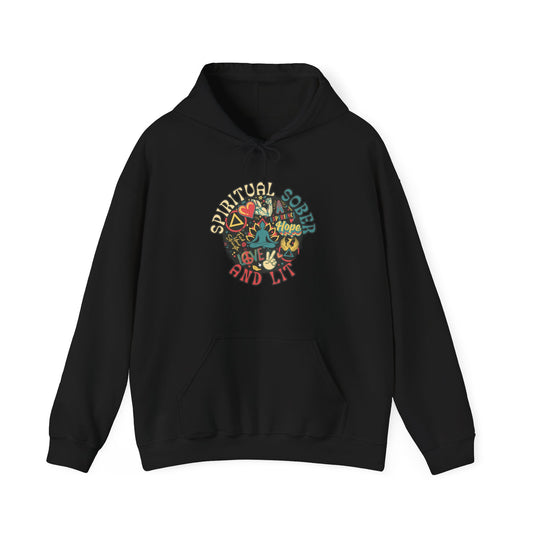 Spiritual Sober and Lit Unisex Heavy Blend™ Hooded Sweatshirt
