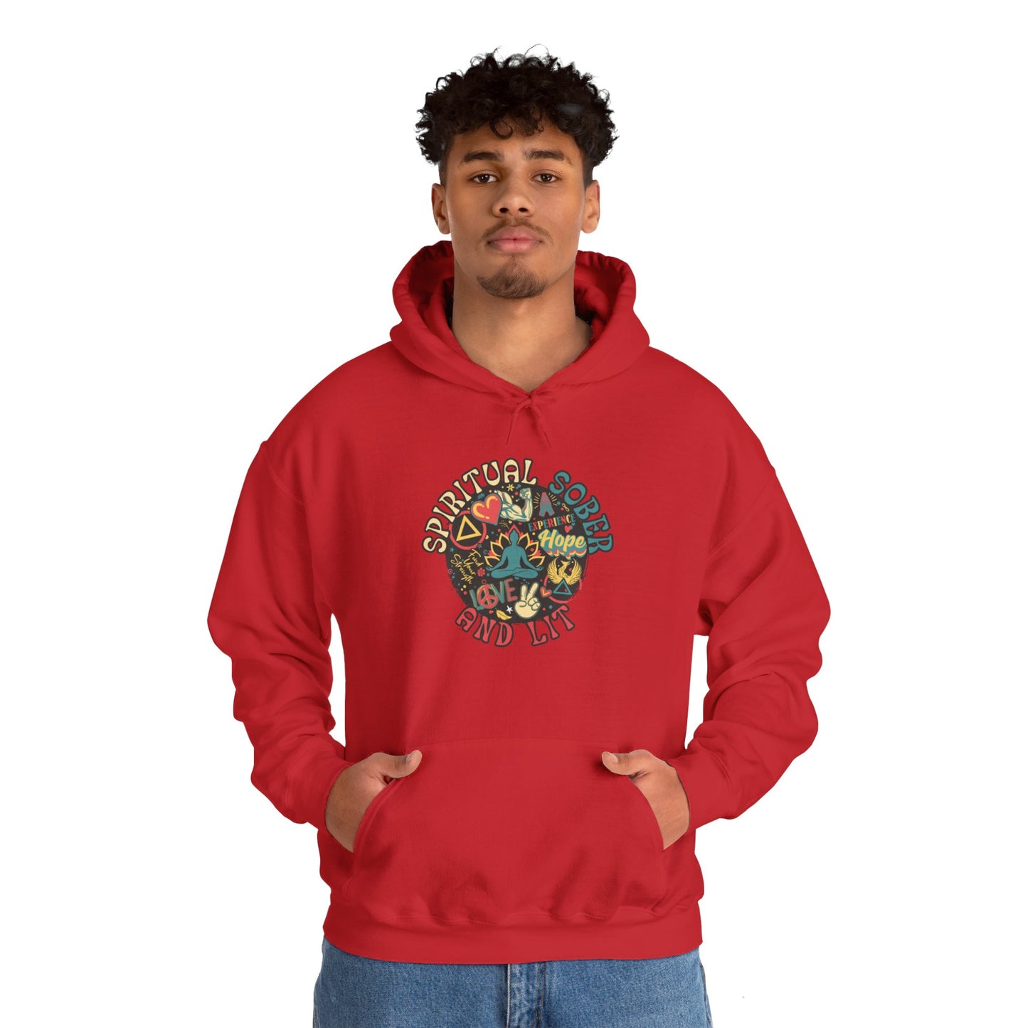 Spiritual Sober and Lit Unisex Heavy Blend™ Hooded Sweatshirt