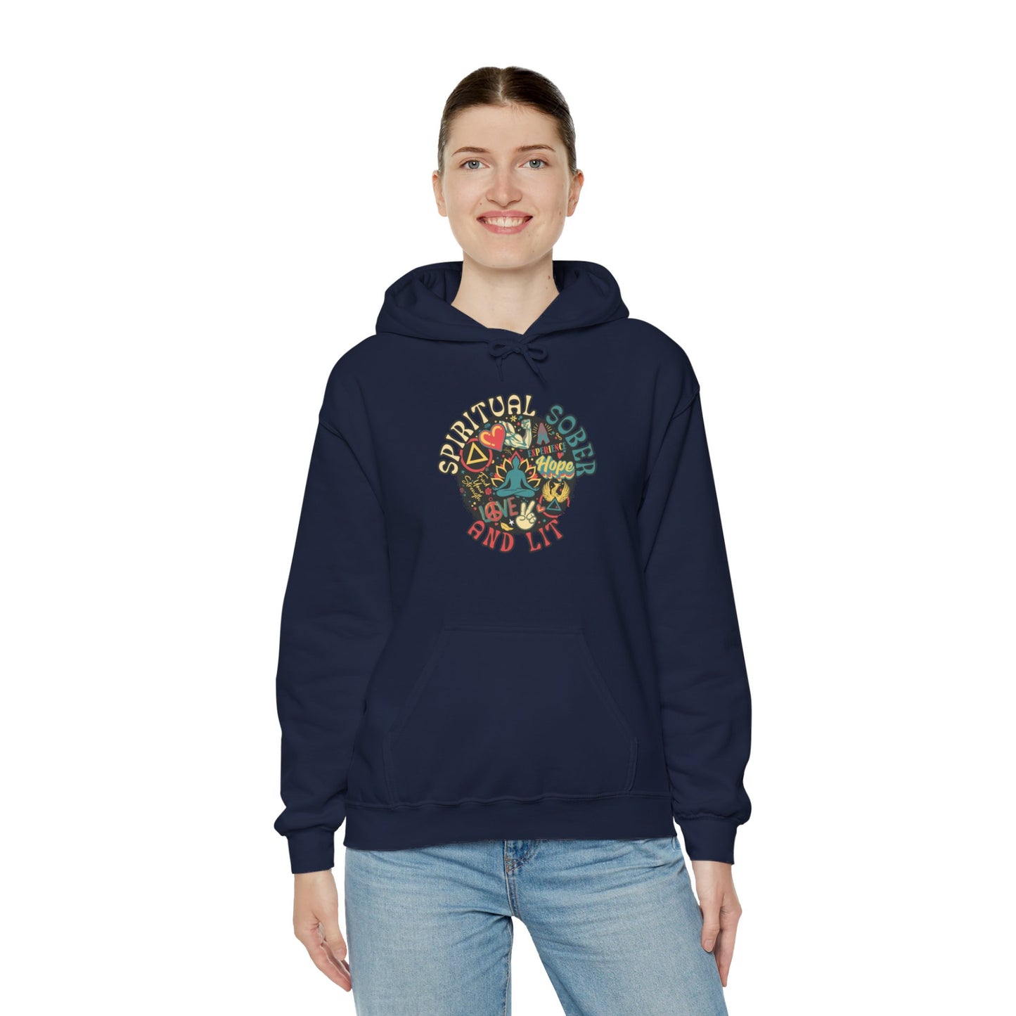 Spiritual Sober and Lit Unisex Heavy Blend™ Hooded Sweatshirt