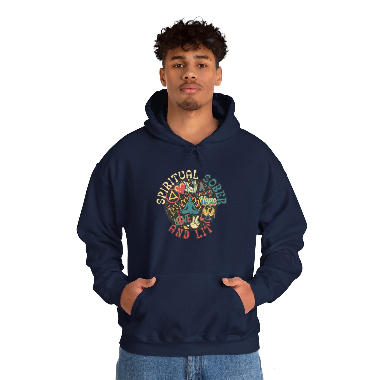 Spiritual Sober and Lit Unisex Heavy Blend™ Hooded Sweatshirt
